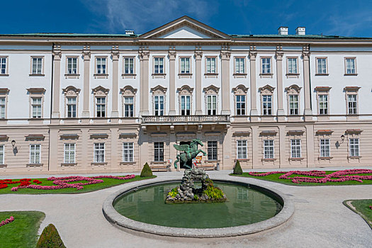 建筑,城堡,米拉贝尔,宫殿,青铜,喷泉,正面,雕刻师,萨尔茨堡,奥地利