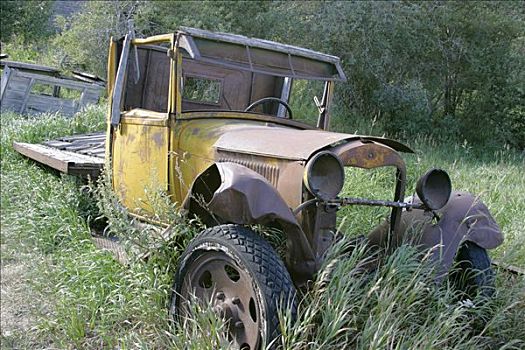 老爷车,残骸,乡村,阿拉斯加,美国
