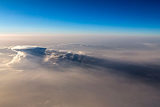 西班牙,加纳利群岛,特内里费岛,飞行,上方,云,日出
