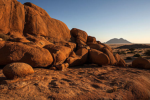 悬崖,石头,小,后面,夜光,纳米比亚,非洲