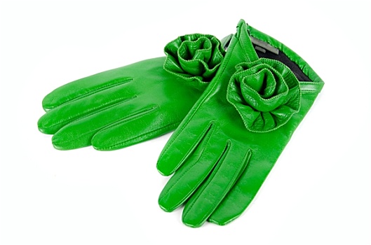 绿色,女性,皮革,手套