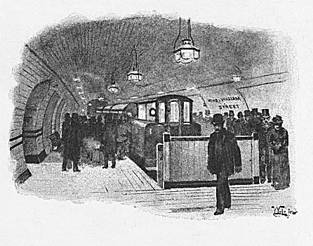 电,火车站,城市,南,伦敦,国王,街道,1891年,艺术家