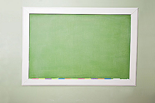 留白,绿色,黑板,粉笔