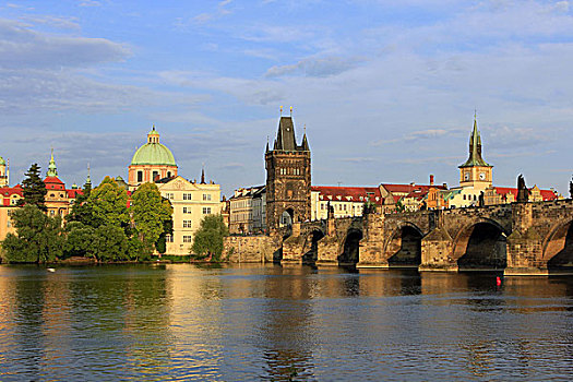 捷克共和国,布拉格,风景,桥,旧城桥塔