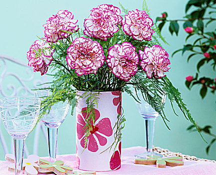花瓶,康乃馨,花瓣