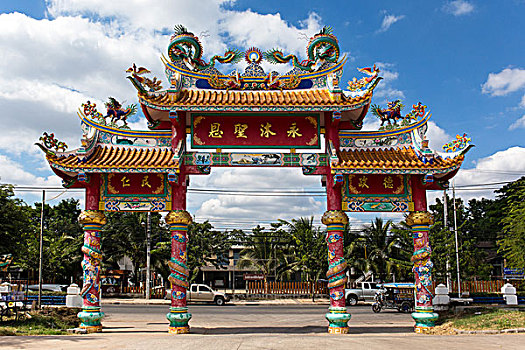 華麗,大門,中國(guó),神祠,公園,烏龍面,泰國(guó),亞洲