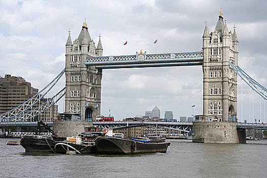 英格兰,伦敦,塔桥,风景,跨越,泰晤士河,驳船