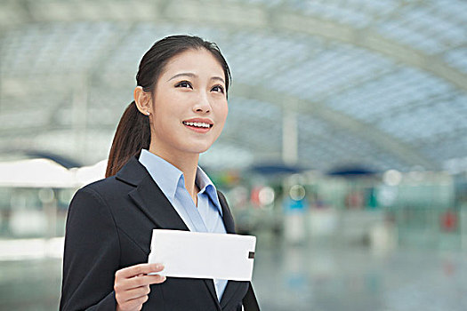 职业女性,机场,机票