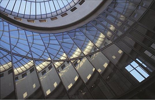玻璃,穹顶,博物馆,蓝色,反射,建筑,德国,欧洲