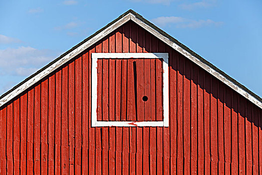 古典,斯堪的纳维亚,建筑,碎片,红色,木屋