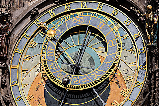 布拉格,市政厅,钟表,天文钟,捷克共和国,欧洲