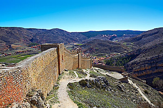 阿巴拉钦酒店,中世纪,城镇,要塞,壁,乡村,特鲁埃尔,西班牙