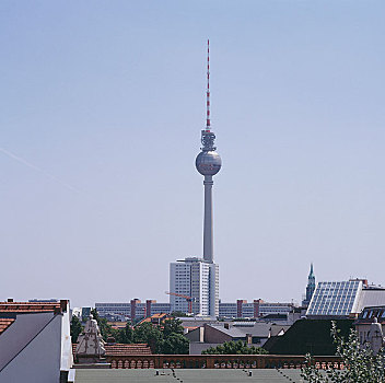 城市天际线,电视塔,柏林,德国