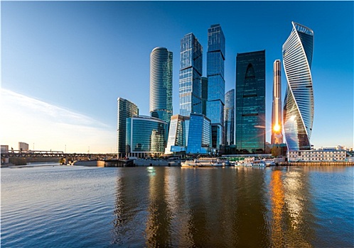 莫斯科,城市,风景,摩天大楼,国际商务,中心
