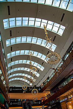 阿联酋迪拜哈利法塔购物中心商城房顶装饰
