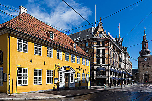 街景,奥斯陆,大教堂,背景,挪威