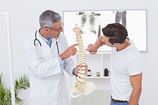 医生,解释,身体,脊椎,病人