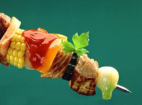 肉,蔬菜串