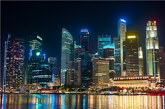 夜景,新加坡,市区