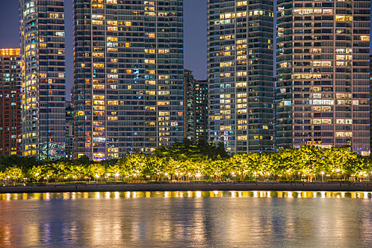 广州,夜景,珠江边