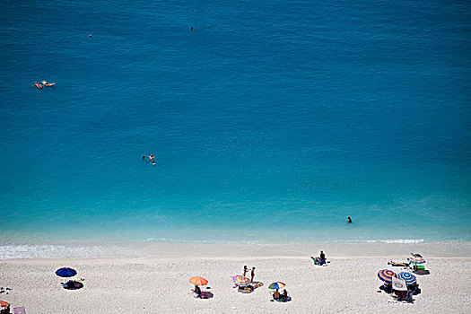 俯视,海滩,凯法利尼亚岛,爱奥尼亚群岛,希腊