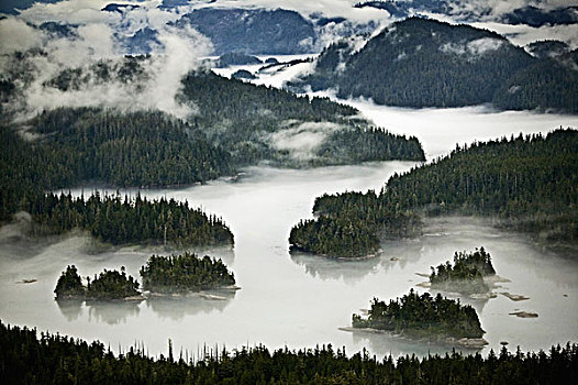 航拍,岛屿,布劳顿群岛,山区