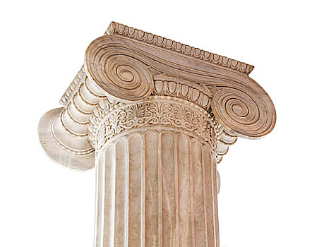 爱奥尼亚式柱,白色背景