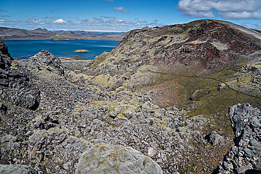 湖,火山岩,地点,兰德玛纳,自然,自然保护区,高地,冰岛,欧洲