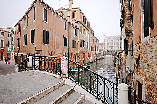 桥,房子,运河,威尼斯,威尼托,意大利,欧洲