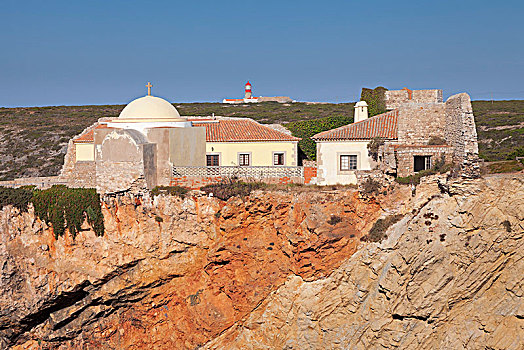 堡垒,灯塔,后面,阿尔加维,葡萄牙