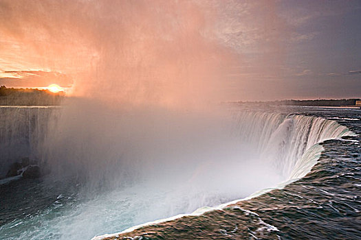 尼亚加拉瀑布,日出,安大略省,加拿大