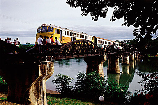 泰国,北碧府,河,旅游,看,铁路