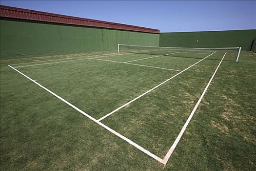 网球场,人造草皮,酒店,富埃特文图拉岛,加纳利群岛,西班牙,欧洲