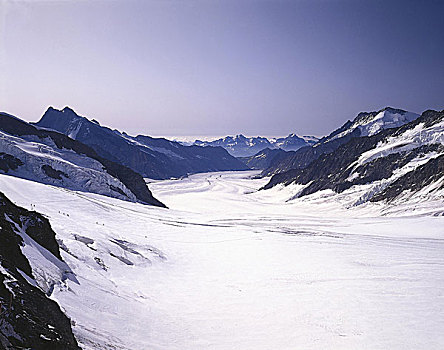 瑞士,瓦莱,山,冰河