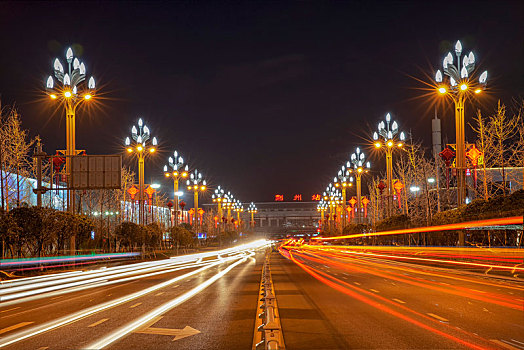 荆州,火车,站的,夜景,很美丽