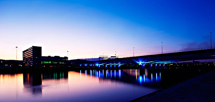 桥,河,贝尔法斯特,爱尔兰