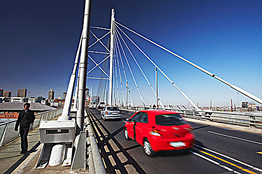 汽车,穿过,桥,约翰内斯堡,南非