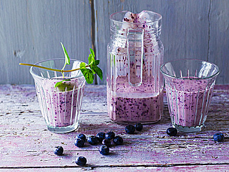 蓝莓,酸奶,混合饮料