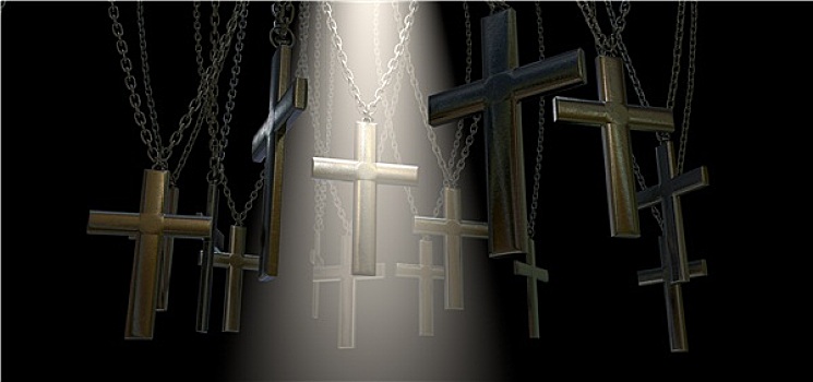 悬挂,耶稣十字架,聚光灯
