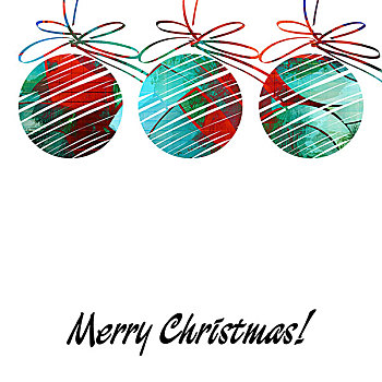 艺术,圣诞节,彩球,绿色,蓝色,红色,彩色,抽象图案,隔绝,白色背景,背景