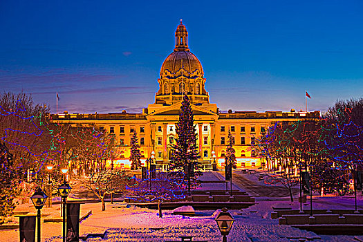 艾伯塔省,立法大楼,圣诞节,加拿大