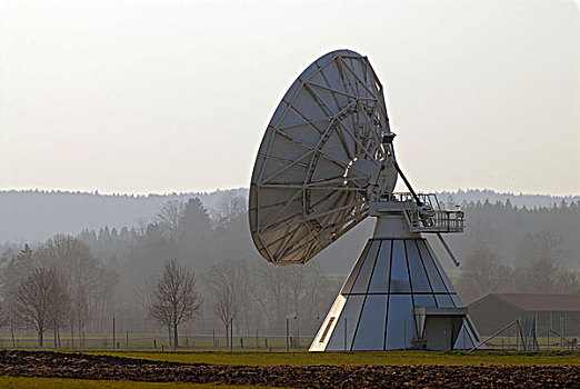 碟形卫星天线,卫星,车站,上巴伐利亚,德国,欧洲