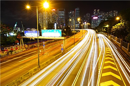 忙碌,交通,公路,夜晚