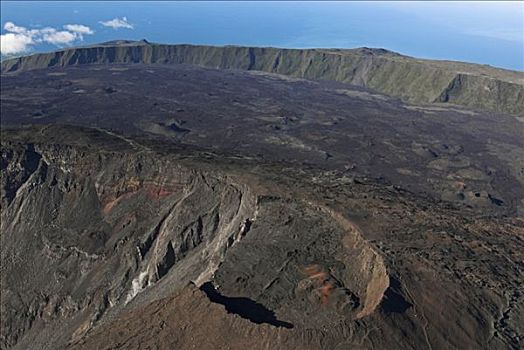 航拍,火山,留尼汪岛,法国,非洲