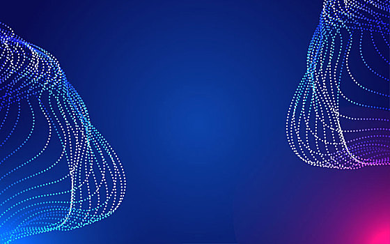 科技粒子線條背景未來創新科學抽象矢量海報