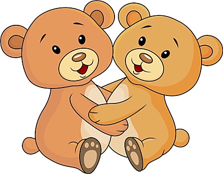 可爱,熊,搂抱,相互