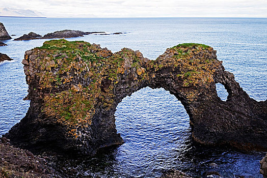 岩石,拱形,斯奈山半岛,韦斯特兰德,冰岛,欧洲