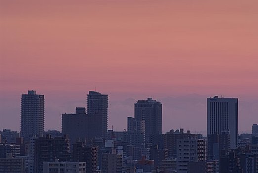 城镇风光,札幌,黎明
