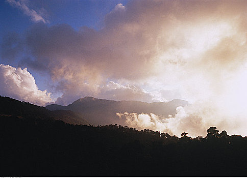 山峦,云,尼泊尔