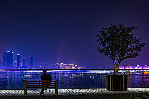 杭州钱江南岸夜景